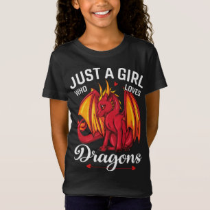 Camiseta Sólo un chica que ama los dragones, el diseño de