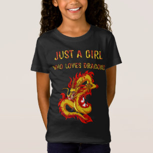Camiseta Sólo un chica que ama los dragones, el diseño de
