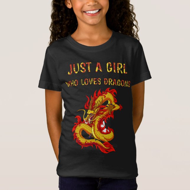 Camiseta Sólo un chica que ama los dragones, el diseño de l (Anverso)