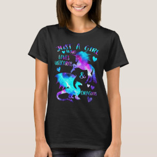 Camiseta Solo Un Chica Que Ama Los Dragones Y La Fantasía D