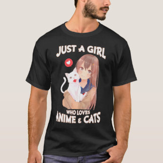 Camiseta Solo un Chica que ama los gatos animales como un l