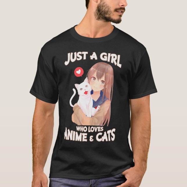 Camiseta Solo un Chica que ama los gatos animales como un l (Anverso)