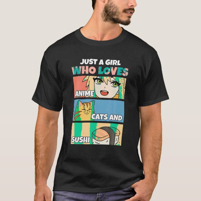Camiseta Solo un Chica que ama los gatos animales y los sus (Anverso)