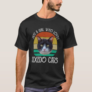 Camiseta Solo un Chica que ama los gatos de Tuxedo