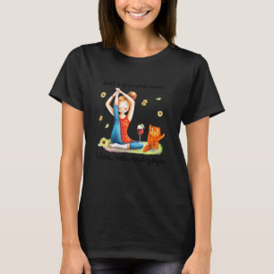 Camiseta Solo Un Chica Que Ama Los Gatos De Vino Y El Yoga