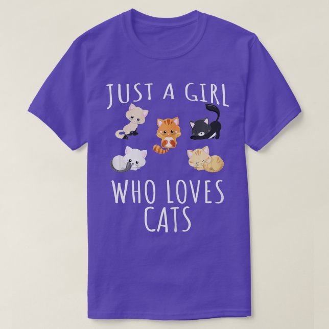Camiseta Sólo un chica que ama los gatos - Gracioso gatito (Diseño del anverso)