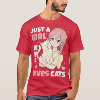 Camiseta Sólo Un Chica Que Ama Los Gatos, Neko Lover, Cat L