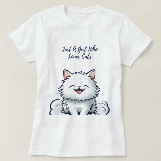 Camiseta Sólo Un Chica Que Ama Los Gatos - Un Gato Aburrido (Diseño del anverso)