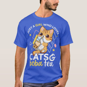 Camiseta Solo un Chica que ama los gatos y el té de Boba Ne