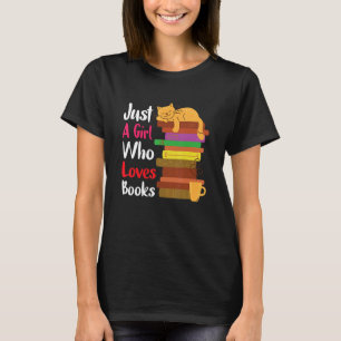 Camiseta Solo un Chica que ama los libros a los gatos guapo