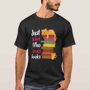 Camiseta Solo un Chica que ama los libros a los gatos guapo