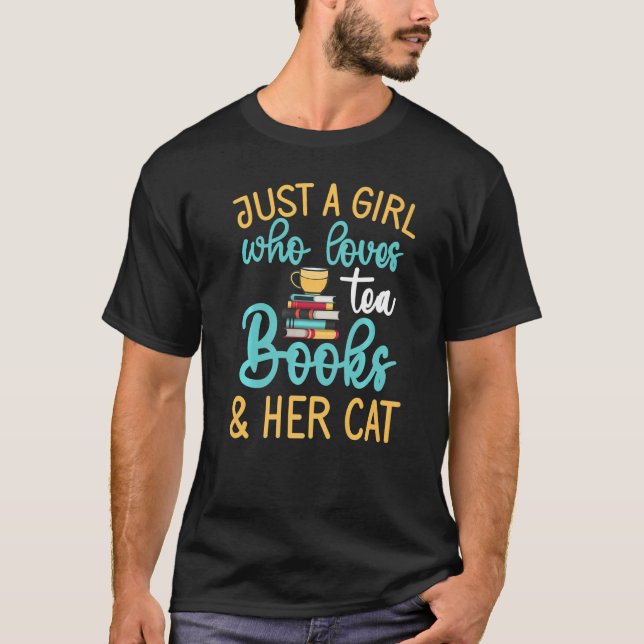 Camiseta Sólo Un Chica Que Ama Los Libros De Té Y Su Té De  (Anverso)
