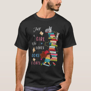 Camiseta Solo Un Chica Que Ama Los Libros Y Los Gatos