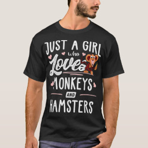 Camiseta Sólo Un Chica Que Ama Los Monos Y Los Hamsters Reg