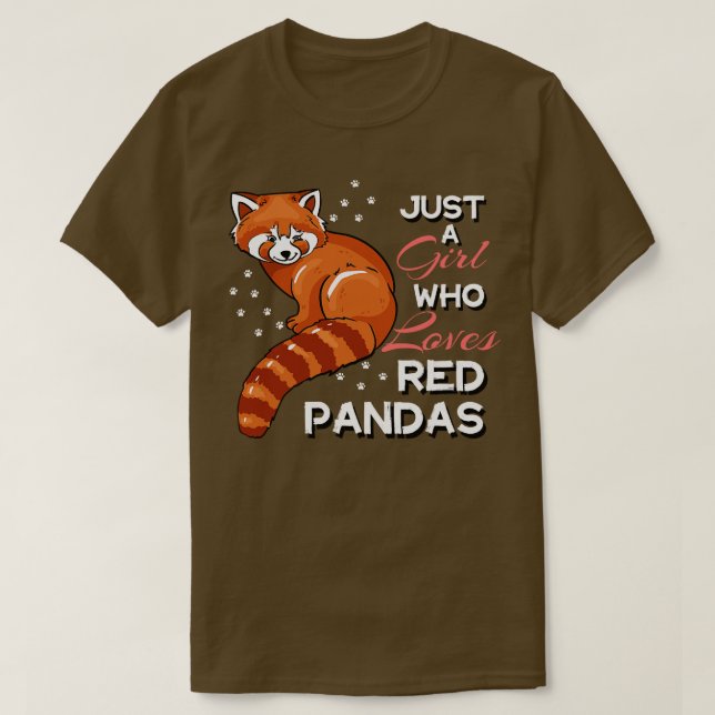 Camiseta Solo un Chica que ama los Pandas Rojos 3 (Diseño del anverso)