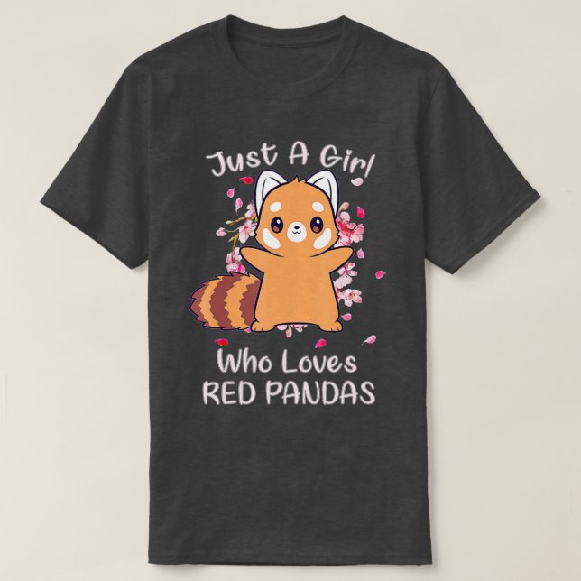 Camiseta Sólo Un Chica que ama los Pandas Rojos (4) (Diseño del anverso)