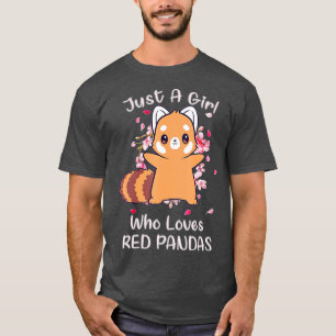 Camiseta Sólo Un Chica que ama los Pandas Rojos (4)