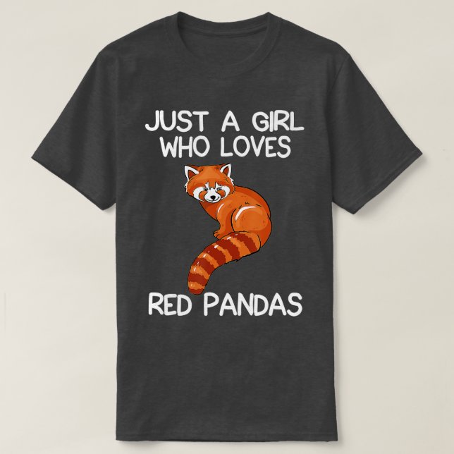 Camiseta Solo un Chica que ama los Pandas Rojos Gift Panda  (Diseño del anverso)