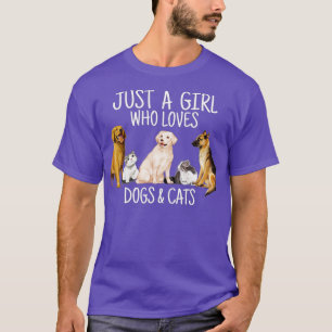 Camiseta Solo Un Chica Que Ama Los Perros Y Gatos Regalos P