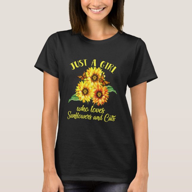 Camiseta Solo Un Chica Que Ama Los Sunflower Y Las Madres D (Anverso)
