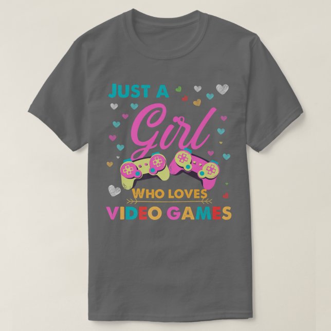 Camiseta Solo un Chica que ama los videojuegos acuarela (Diseño del anverso)