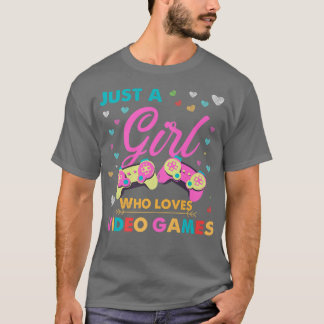 Camiseta Solo un Chica que ama los videojuegos acuarela