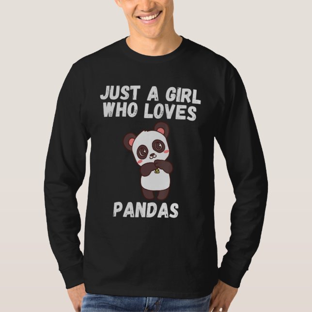Camiseta Solo Un Chica Que Ama Pandas Panda Por Los Chicas (Anverso)