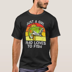 Camiseta Sólo Un Chica Que Ama Pescar Bass Por El Gir