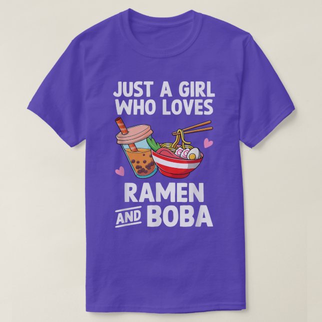 Camiseta Sólo Un Chica Que Ama Ramen Y Boba Bubble Tea Te (Diseño del anverso)