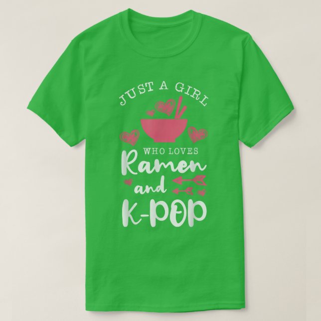 Camiseta Solo Un Chica Que Ama Ramen Y Kpop Pasta Soup Ko (Diseño del anverso)