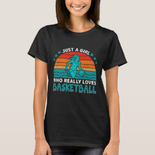 Camiseta Solo un Chica que ama realmente el béisbol