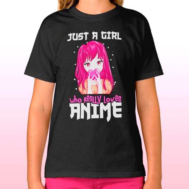 Camiseta Sólo Un Chica Que De Verdad Ama A Anime (Subido por el creador)