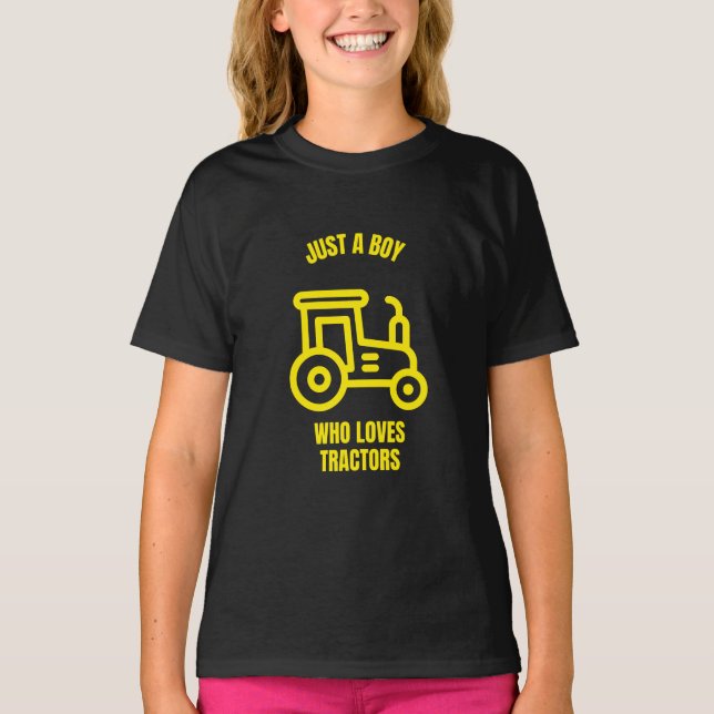 Camiseta Solo un chico al que le encantan los tractores gra (Anverso)