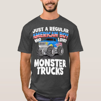 Camiseta Solo un chico americano regular que ama Monster Tr
