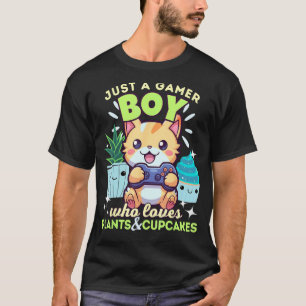 Camiseta Solo un chico jugador que ama las plantas Cupcakes