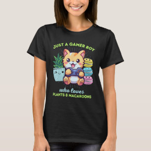 Camiseta Solo un chico jugador que ama las plantas macarons