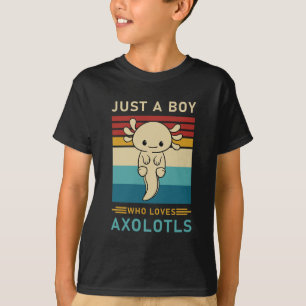 Camiseta Solo un chico que ama a Axolotls, lindo Axolotl
