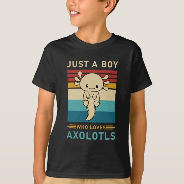 Camiseta Solo un chico que ama a Axolotls, lindo Axolotl (Anverso)
