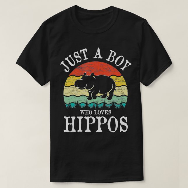 Camiseta Solo un chico que ama a Hippos (Diseño del anverso)