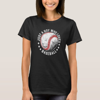 Camiseta Solo un chico que ama a la gente de béisbol favori