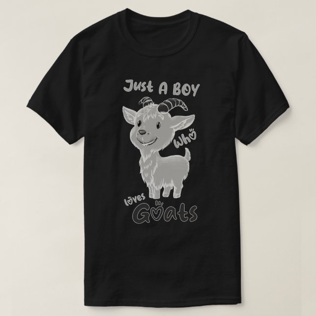 Camiseta Solo un chico que ama a las cabras (Diseño del anverso)