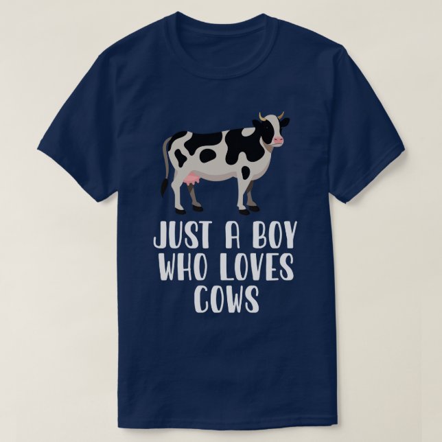 Camiseta Solo un chico que ama a las vacas 1 (Diseño del anverso)