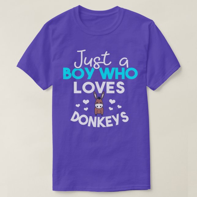 Camiseta Solo un chico que ama a los burros Humor gracioso  (Diseño del anverso)