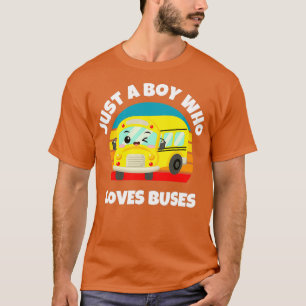 Camiseta Solo un chico que ama a los buses escuela amarilla