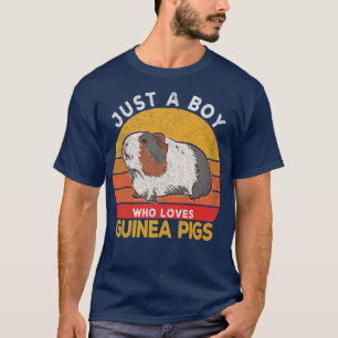 Camiseta Solo un chico que ama a los cerdos guineanos retro