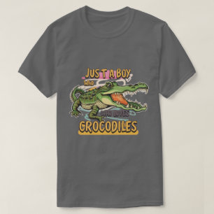 Camiseta Solo un chico que ama a los cocodrilos lagartos