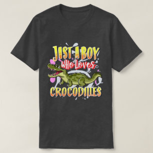 Camiseta Solo un chico que ama a los cocodrilos lagartos