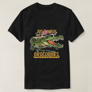 Camiseta Solo un chico que ama a los cocodrilos lagartos