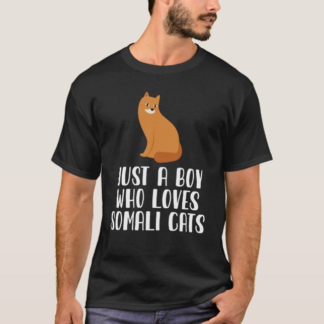 Camiseta Solo un chico que ama a los gatos somalíes (Anverso)