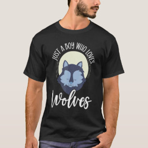 Camiseta Solo un chico que ama a los lobos como animales sa